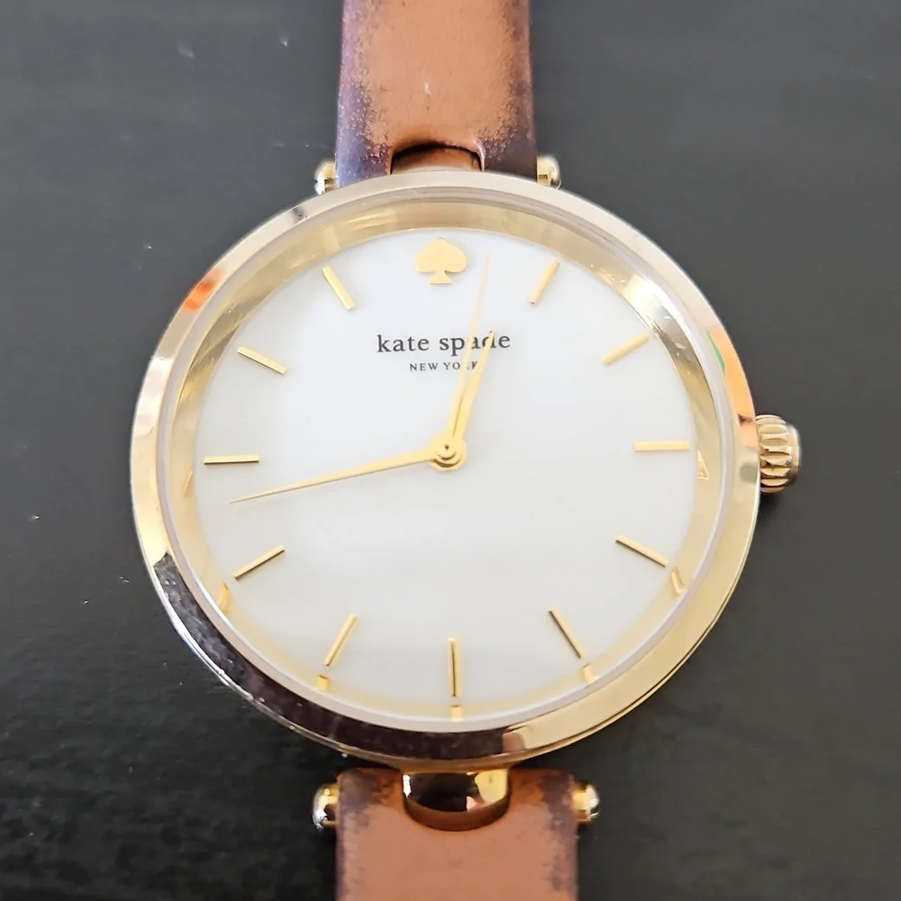 ♠️Kate Spade New York Holland 3-Hand Brown Leather Watch